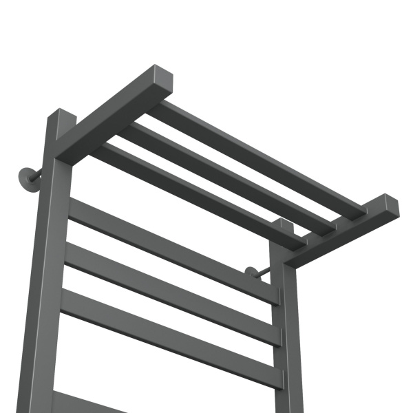 Полотенцесушитель электрический профильный с полкой Маргроид BAU В81/10 50х80, темно-серый металлик с таймером слева