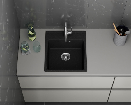 Мойка для кухни BAU Stil Pro 43х49, без выпуска, черный камень