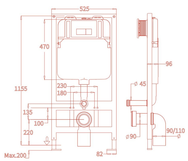 Комплект BAU 6 в 1: инсталляция BAU PRO, унитаз подвесной безободковый Bau Mif PRO, сиденье быстросъемное микролифт, клавиша из стекла Dream, черная