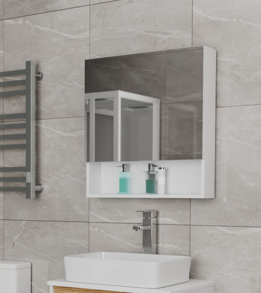 Шкаф-зеркало для ванной Bau Dream 60, белый