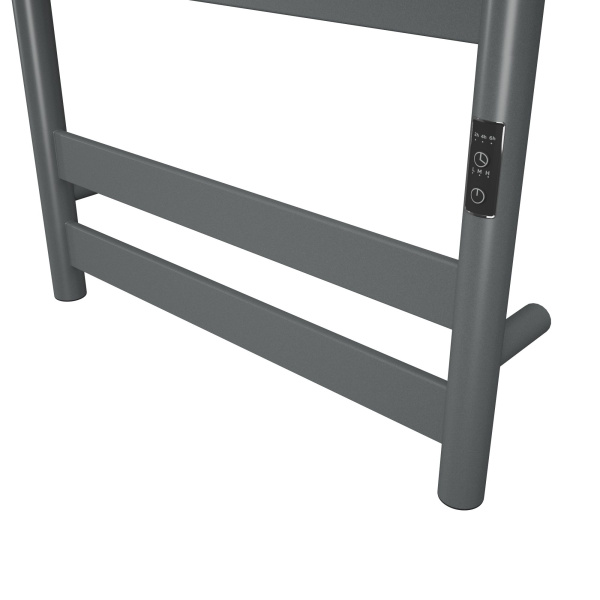 Полотенцесушитель дизайнерский электрический, профильный BAU Mix Gun Grey 50х80, 6 планок, универсальный, темно-серый металлик