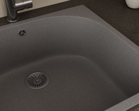 Мойка для кухни BAU Mif Gray stone 59х51, выпуск с сифоном в комплекте, серый камень