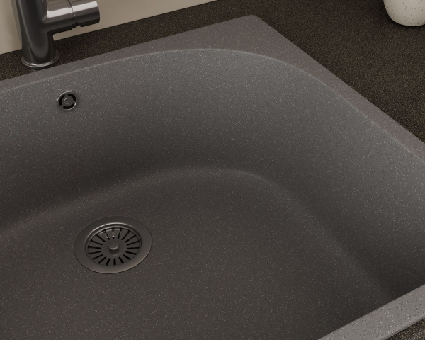 Мойка для кухни BAU Mif Gray stone 59х51, выпуск с сифоном в комплекте, серый камень