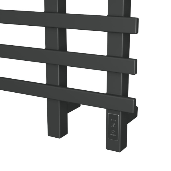 Полотенцесушитель дизайнерский электрический, профильный BAU Wind 60х100, 10 планок, черный матовый RAL 9005