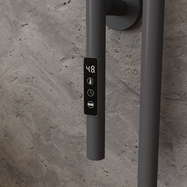 Полотенцесушитель дизайнерский электрический BAU Wall Clip Gun Grey 120х30, темно-серый металлик