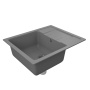 Мойка для кухни оборачиваемая с крылом BAU Stil Gray stone 61х50, выпуск с сифоном в комплекте, серый камень