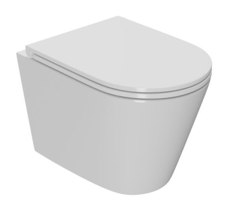 Унитаз подвесной безободковый вихревой со скрытым сливом Bau Nimb Hurricane3, сиденье дюропласт микролифт