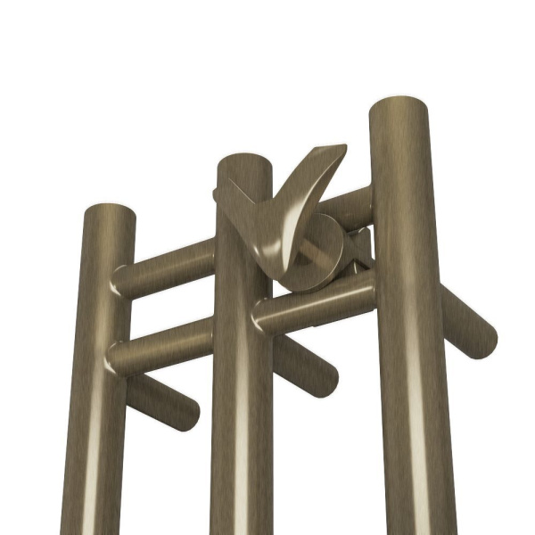 Полотенцесушитель дизайнерский электрический, BAU Stella 25х160, 3 коллектора, 2 крючка, антикварная бронза