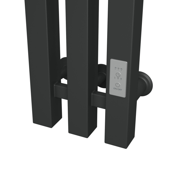 Полотенцесушитель, дизайн-радиатор электрический квадратный профиль Маргроид BAU Inaro III 150х12, черный матовый RAL 9005 с таймером