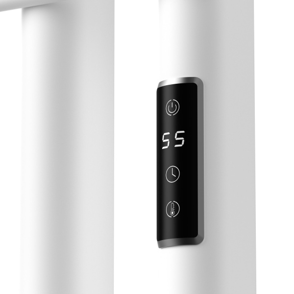 Полотенцесушитель дизайнерский электрический BAU Eastern Wind White 80х50, подключение нижнее, белый матовый