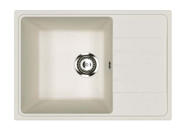 Мойка для кухни с крылом BAU Stil Pro 60х42 без выпуска, белый песок