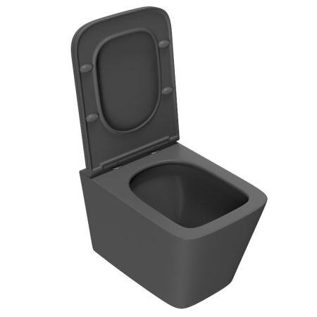 Комплект BAU 6 в 1: инсталляция BAU PRO, унитаз подвесной безободковый торнадо Bau Stil Hurricane-2, сиденье микролифт,темно-серый матовый, клавиша BAU Hotel, хром