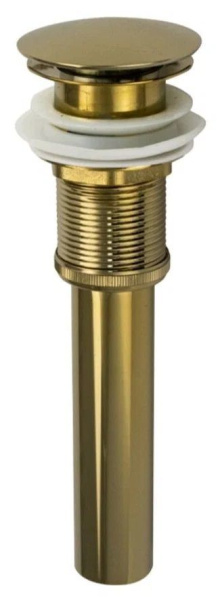 Выпуск для раковины BAU клик-клак, слив click clack, донный клапан, слив-перелив для умывальника, автоматический выпуск для мойки в ванную, золото