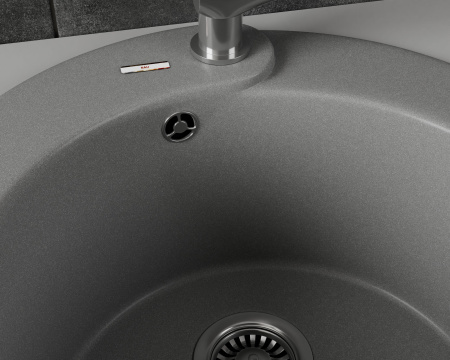Мойка для кухни врезная кварцевая в комплекте с сифоном BAU Dream Gray silk 51, серый шёлк