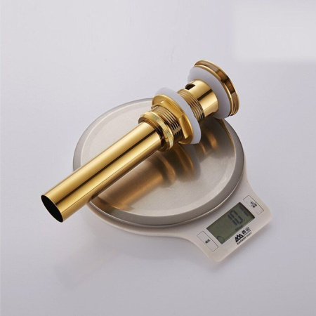 Раковина накладная на столешницу BAU Mini квадратная 24х24 белая, выпуск клик клак, золото