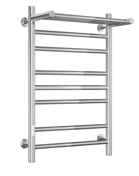 Полотенцесушитель электрический с полкой Маргроид BAU В10 50х80 П7 (2+3+2) с таймером слева, нерж. сталь, хром