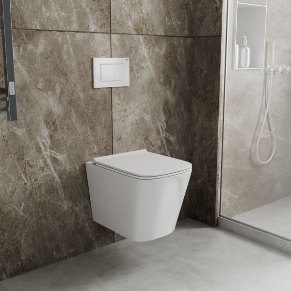 Комплект BAU 6 в 1: инсталляция BAU PRO, унитаз подвесной безободковый Bau Stil PRO, сиденье быстросъемное микролифт, клавиша BAU Stil, белый глянец