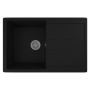 Мойка для кухни оборачиваемая с крылом BAU Stil Black coal 77х50, выпуск с сифоном в комплекте, черный уголь