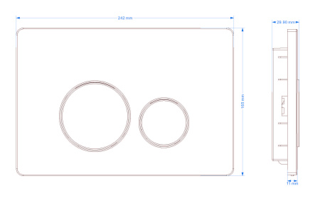 Кнопка смыва BAU Wheel антивандальная для инсталляции IDEAL, нержавеющая сталь брашированная E00118