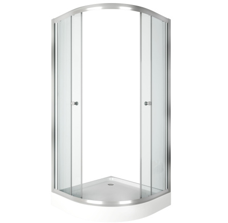 Душевой уголок BAU Dream с поддоном 90x90х195, прозрачное закаленное стекло 5 мм, хромированный профиль
