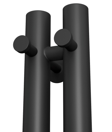 Полотенцесушитель, дизайн-радиатор электрический Маргроид BAU Inaro 120х6, 4 крючка, черный матовый RAL 9005 с таймером