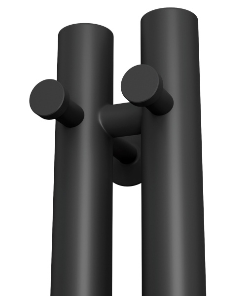 Полотенцесушитель, дизайн-радиатор электрический Маргроид BAU Inaro 120х6, 4 крючка, черный матовый RAL 9005 с таймером