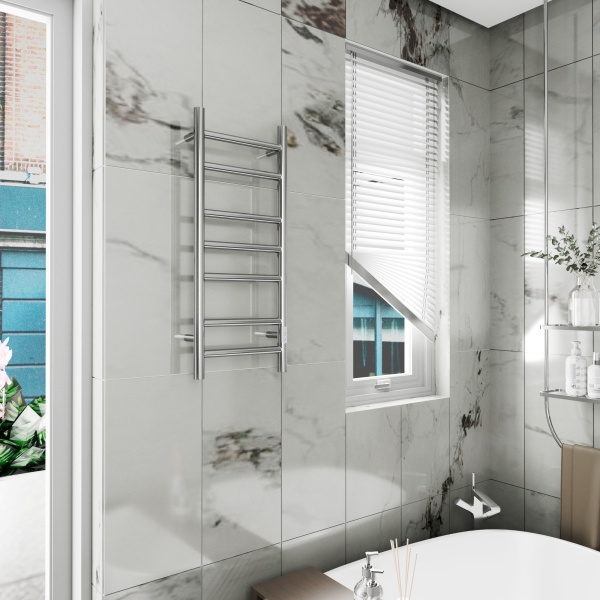 Полотенцесушитель электрический BAU Stil 30х80, 7 планок, универсальный, нерж. сталь полированная