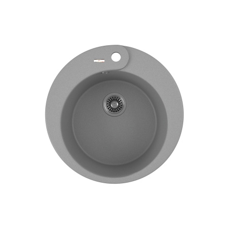 Мойка для кухни врезная кварцевая в комплекте с сифоном BAU Dream Gray silk 51, серый шёлк
