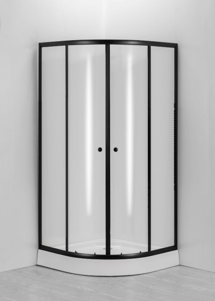 Душевой уголок BAU Dream Hit Black с поддоном 90x90х195, прозрачное закаленное стекло, черный профиль