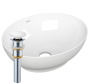 Раковина накладная овальная BAU Nimb 41х33, белая + выпуск клик-клак, белый