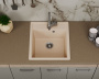 Мойка для кухни врезная кварцевая в комплекте с сифоном BAU Stil Sand 46х51, песочный