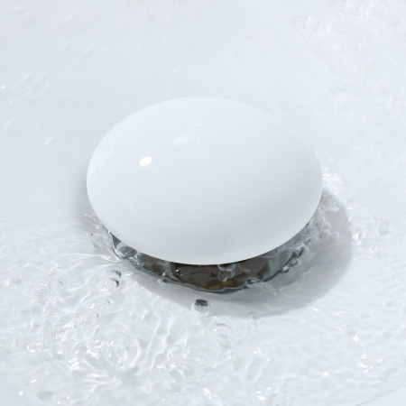 Раковина накладная со смесителем и выпуском (Умывальник BAU Mini квадратный 24х24 белый + смеситель для раковины высокий Hotel Still, выпуск клик клак, белый)