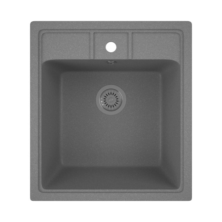 Мойка для кухни BAU Stil Gray stone 45х50, выпуск с сифоном в комплекте, серый камень