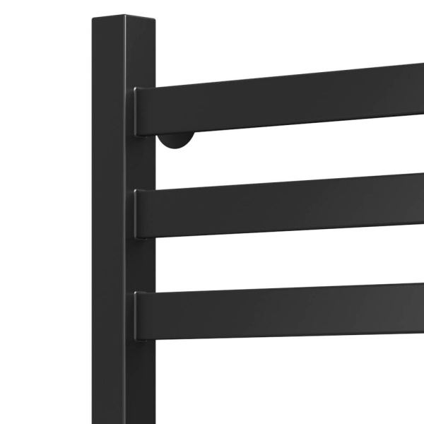 Полотенцесушитель электрический профильный Маргроид BAU В81/10 50х100, 3 вставки 3-4-3 размер 30*10, черный матовый RAL 9005 с таймером слева