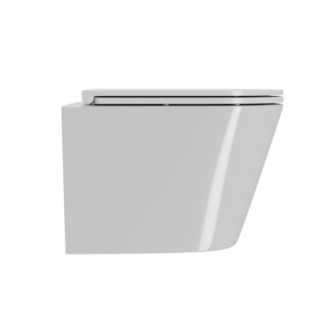 Унитаз подвесной безободковый вихревой со скрытым сливом Bau Nimb Hurricane3, сиденье дюропласт микролифт