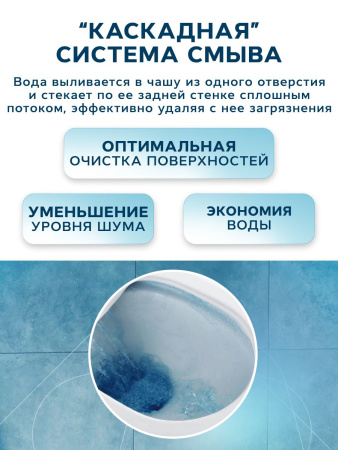 Унитаз подвесной безободковый Bau Stil 51, быстросъемное сиденье дюропласт микролифт