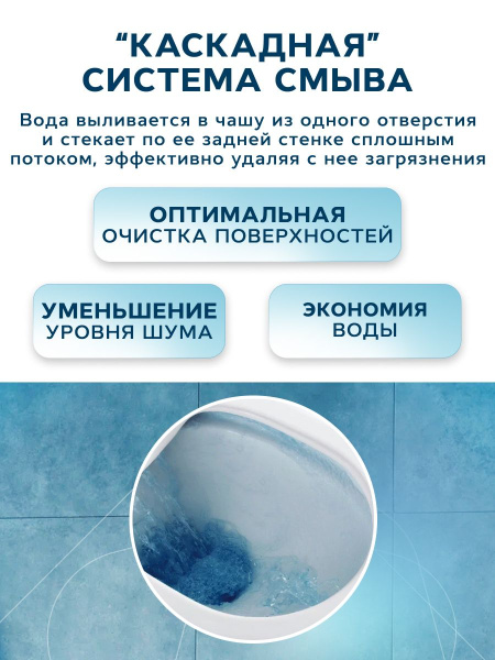 Унитаз подвесной безободковый Bau Stil 51, быстросъемное сиденье дюропласт микролифт