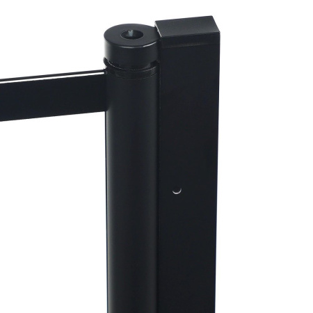 Шторка на ванну BAU Dream поворотная 140x80, прозрачное закаленное стекло 6 мм с черная мозаика, черный матовый профиль