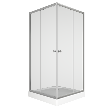 Душевой уголок BAU Stil Hit с поддоном 90x90х195, прозрачное закаленное стекло, хромированный профиль