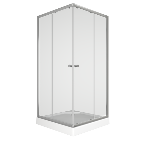 Душевой уголок BAU Stil Hit с поддоном 90x90х195, прозрачное закаленное стекло, хромированный профиль