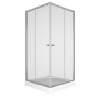 Душевой уголок BAU Stil Hit с поддоном 90x90х195, прозрачное закаленное стекло, хромированный профиль