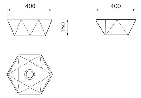 Раковина накладная на столешницу BAU Crystal 40х40, белая + выпуск клик-клак, черный