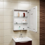 Зеркало-шкаф Bau Stil 60х80, LED подсветка, сенсор, плавное закрывание, оборачиваемый