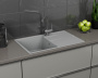 Мойка для кухни врезная кварцевая в комплекте с сифоном BAU Stil Gray silk 78х51, серый шёлк