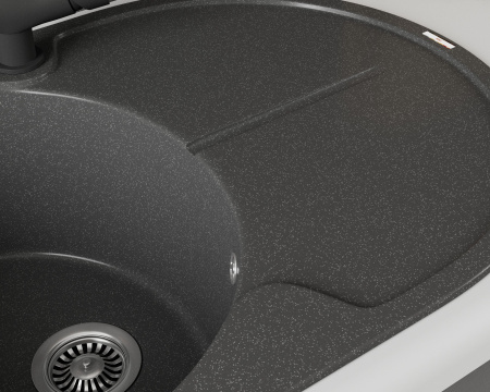 Мойка для кухни врезная кварцевая в комплекте с сифоном BAU Dream Black 78х51, черный