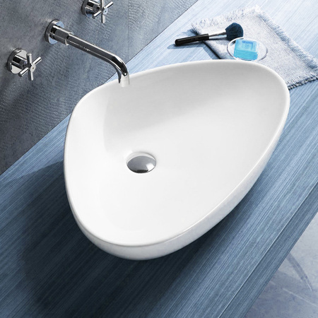 Раковина накладная треугольная BAU Triangle 59х39, белая