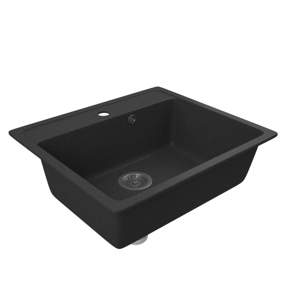 Мойка для кухни BAU Stil Black stone 56х50, выпуск с сифоном в комплекте, черный камень