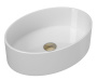 Раковина накладная на столешницу BAU Nimb овальная 50х36, белая, выпуск клик клак, бронза
