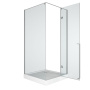 Душевой уголок квадратный BAU Stil pattern 90х90х200, с поддоном 12,5 см, закаленное стекло 6 мм, профиль хромированный алюминий, с сифоном