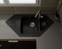 Мойка для кухни угловая BAU Triangle Black stone 97х50, выпуск с сифоном в комплекте, черный камень